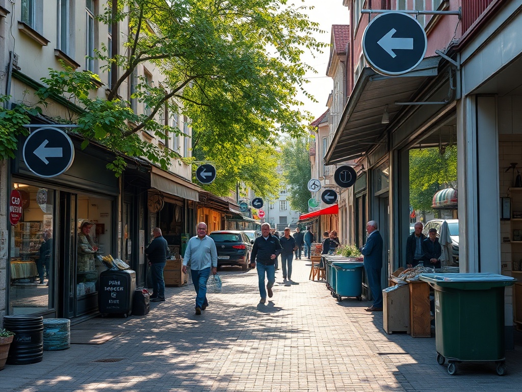 Mapa Sławkowa z ikonami symbolizującymi projekty Funduszy Europejskich, podkreślająca inwestycje w rozwój miasta.